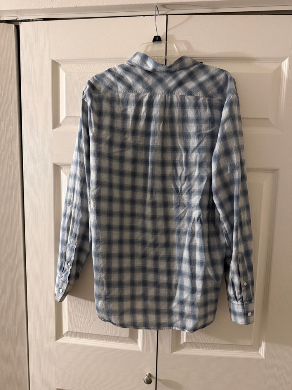 Billy Reid Casual Blue Plaid Button-Up Shirt size large cotton collared - Picture 3 of 9